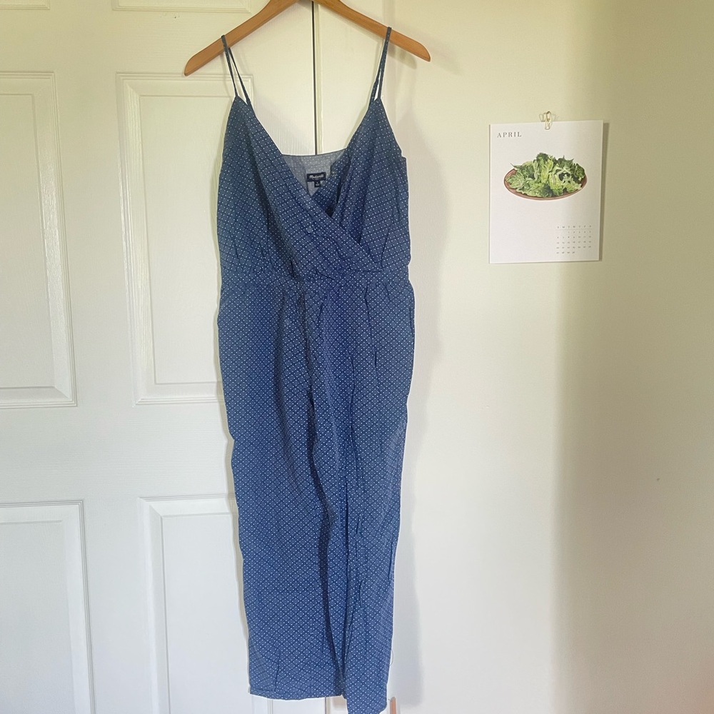 Madewell Blue Polka Dot Jumpsuit